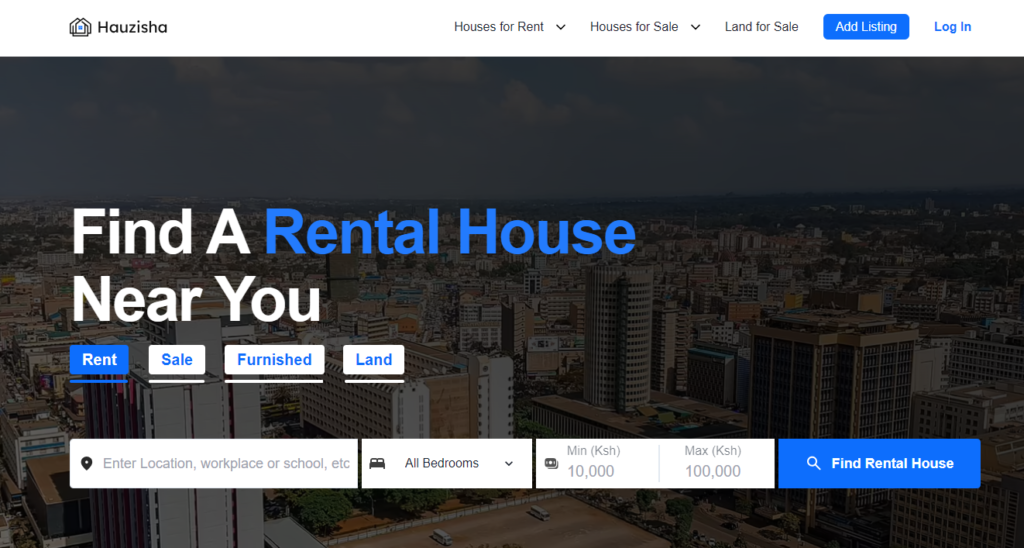 Securing the fifth spot on our list of the best property websites in Kenya is Hauzisha.co.ke, a platform that stands out for its user-friendly approach and efficient property matching system.